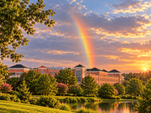 rainbow over hospital